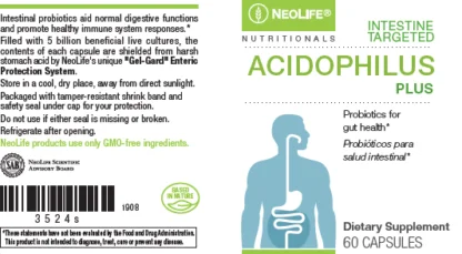 Etiqueta Neolife Acidophilus Plus