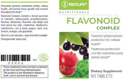 Etiqueta Neolife Flavonoid Complex