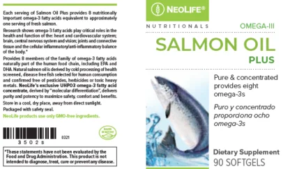 Etiqueta Neolife Salmon Oil