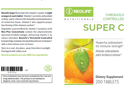 Etiqueta Neolife Super C