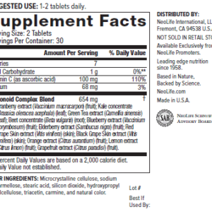 Ingredientes Neolife Flavonoid Complex