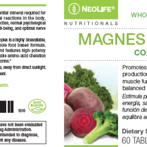 Etiqueta Neolife Magnesium Complex
