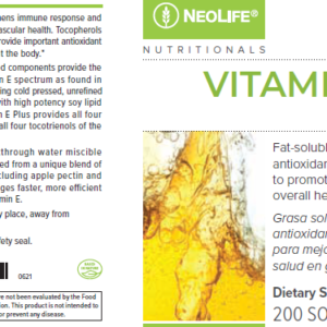Etiqueta Neolife Vitamina E Plus