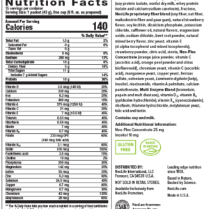 Ingredientes Neolife Shake fresa